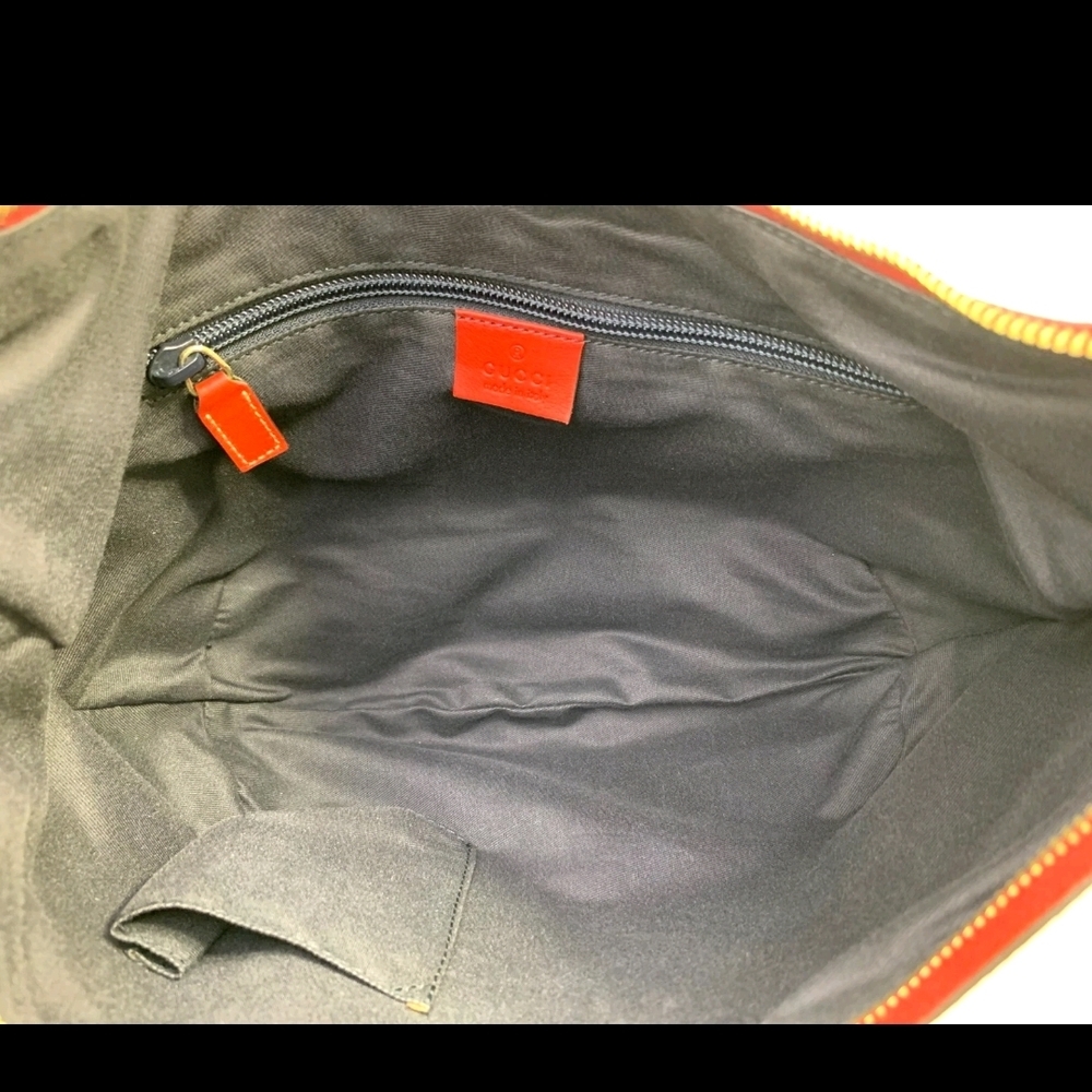 Authentic Gucci Blue Monogram Canvas Crossbody Bag with Red Trim With COA - Picture 15 of 16